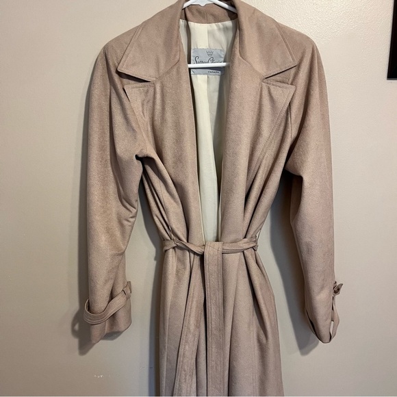 Vintage Open Trench  Felt Coat - Picture 2 of 3
